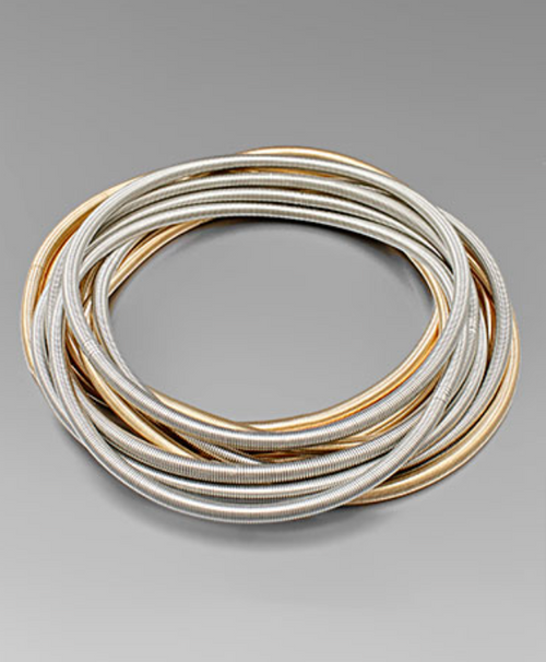 Metallic Cord Bracelet Stack