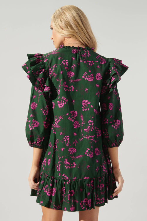 Forest Flower Ruffle Dress