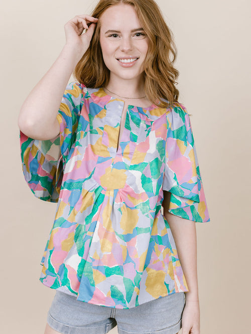 Polly Top in Pastel Pebble