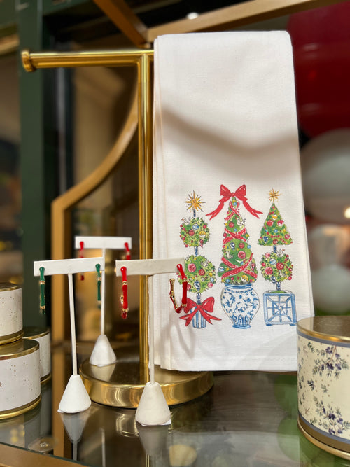 Merry Christmas Topiary Kitchen Towel
