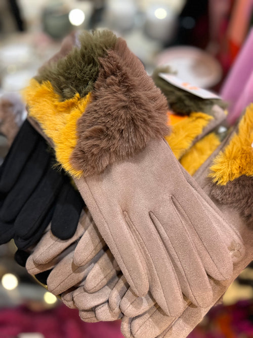 Faux Fur Tech Gloves