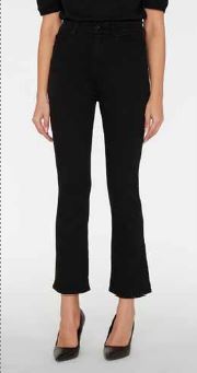 High Waist Slim Kick in Solid Black